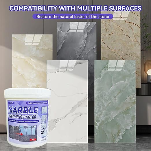 Marble Polishing Paste, Nature Stone Polishing Kit, Granite Sealer & Protectant | Polish Paste for Granite, Quartz, Marble, Travertine, Kitchen Countertop（1kg）
