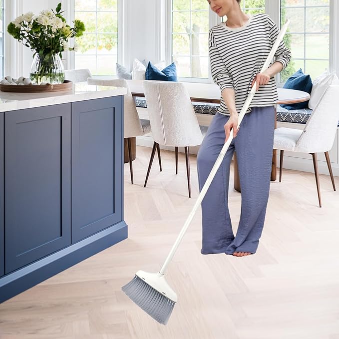 Broom with Dustpan Combo Set for Clean - Broom and Dustpan Set, 61" Broom and Dust Pan with Long Handle, Dust Pan and Broom Set, Broom with Dustpan Set Suitable for Home, Kitchen, Office, Salon, etc.