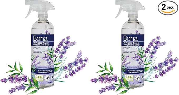 Bona All-Purpose Cleaner - Lavender White Tea Scent - 24 fl oz - Household Cleaner Cuts Through Tough Grease & Grime - Safe for Household Surfaces (Pack of 2)