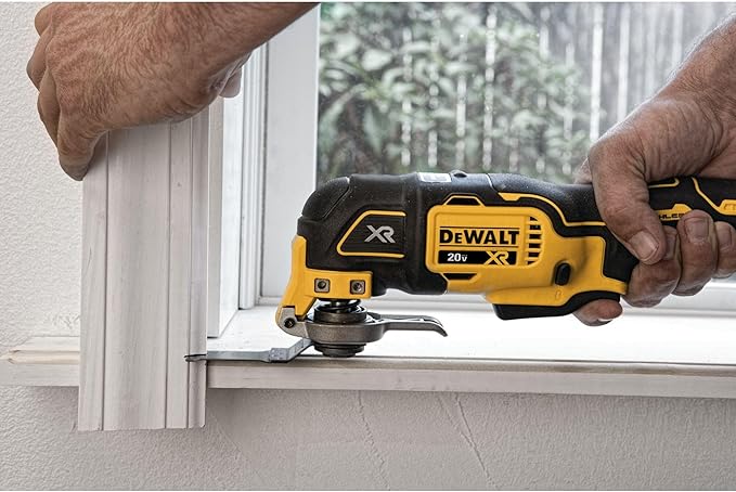 DEWALT 20V MAX XR Oscillating Multi-Tool Cordless, Variable Speed Brushless Motor Multitool with LED Light, Extended Runtime, Includes Two Wood Cutting Blades, Tool Only (DCS356B)