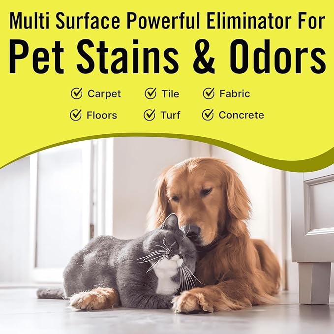 Multi-Purpose Probiotic Enzyme Citrus Cleaner, 1/2 Gallon (64 oz.) - Pet Stain and Odor Remover - Concentrated - Professional & Home Strength Drains, Floors, Bathrooms, Toilets Trash Can, Made in USA