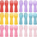 12 Pairs Rubber Cleaning Gloves for Dishwashing Reusable Kitchen Gloves for Washing Dishes and Household