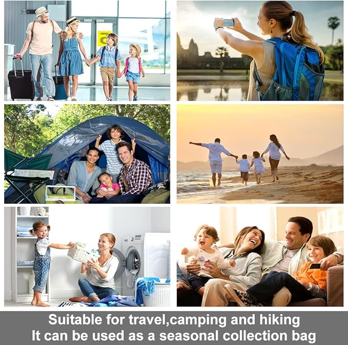 ALMING Compression Bags - Travel Essentials - 12 Pack Space Saver Bags - No Vacuum Pump Or Air Extractor is Needed - Storage Accessorie and Home Packing Organizers (transparent)
