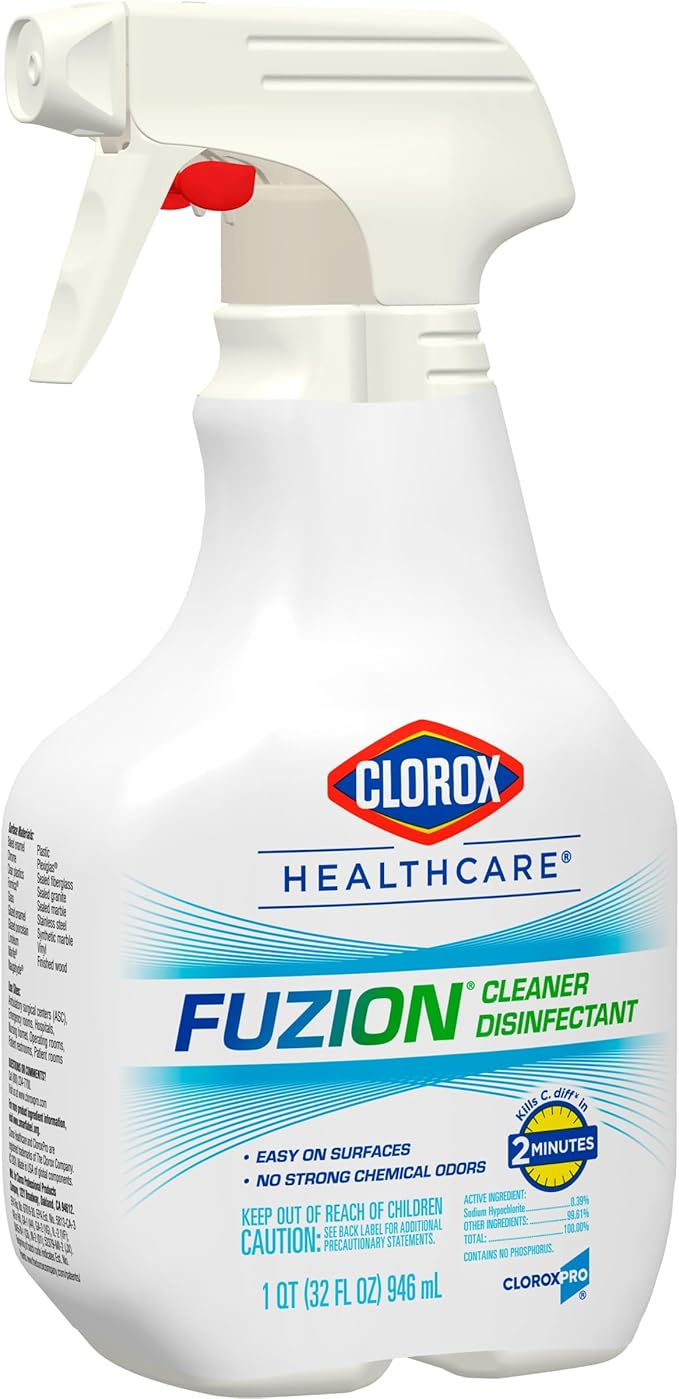 Clorox Healthcare Fuzion Cleaner Disinfectant Spray, 32 Fluid Ounces, Pack of 9 (Package May Vary)