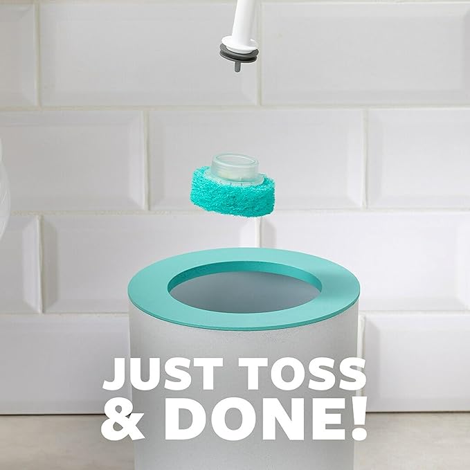 Scotch-Brite Power Scour Toilet Cleaning System, Toilet Bowl Cleaner with Disposable Scrub Pad Tablets, Includes 1 Wand, Stand and 5 Scrubbing Pad Refills