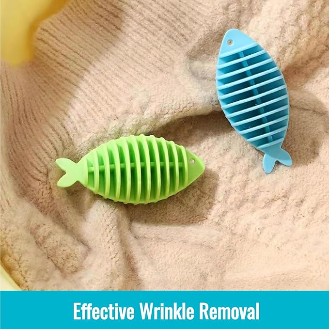 Fish-Shaped Dryer Balls,8-Pack Reusable Laundry Balls Reduce Drying Time, Static & Wrinkle