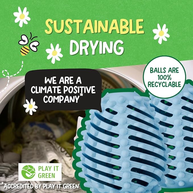 Ecoegg Dryer Balls – 2-Pack | Reduces Drying Time by Up to 28% | Replaces Wool Dryer Balls & Dryer Sheets | Softens & Freshens Laundry | Hypoallergenic | Fresh Linen Scent Boosters