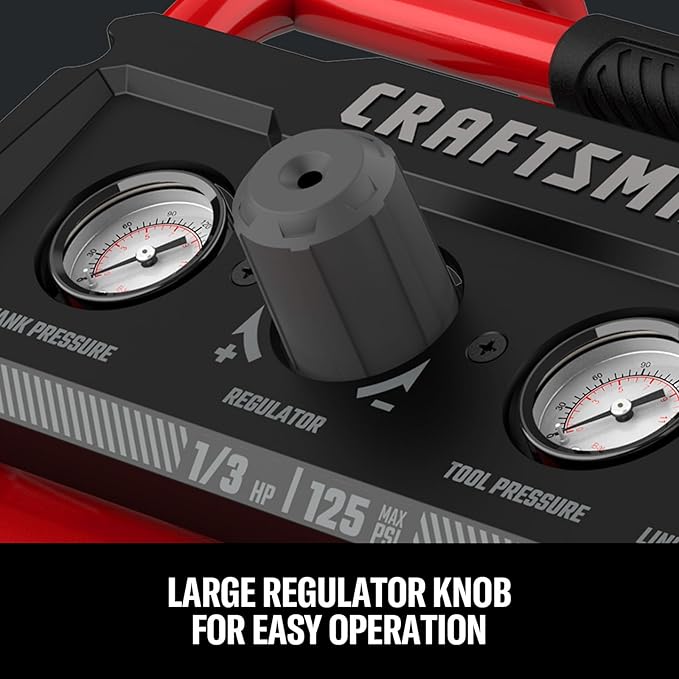 CRAFTSMAN Air Compressor, 2 Gallon Portable Air Compressor 1/3HP Max 125 PSI Oil-Free Light Weight with 10 PCS Accessory Kit