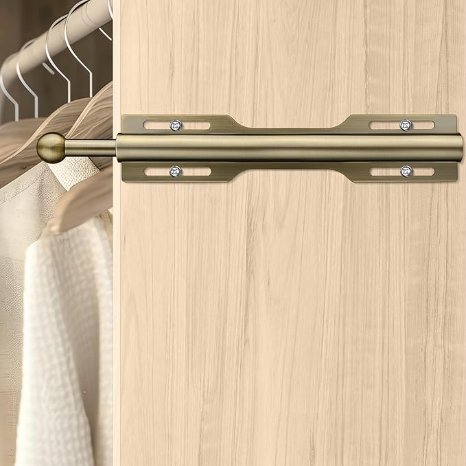 FIRJOY 12" Valet Rod for Closet Pull Out (1 Pack, Antique Brass)