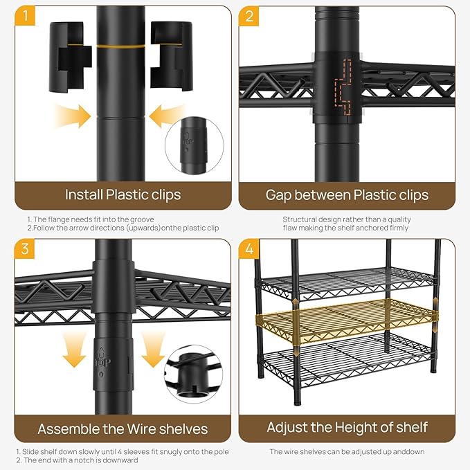 Golpart Coat Rack Clothes Wardrobe：Closet Organizer and Storage Clothing Garment Rack with Shelves Heavy Duty for Hanging Clothes Portable Adjustable Black 15.8" Dx(70-88.5)" Wx76.5 H