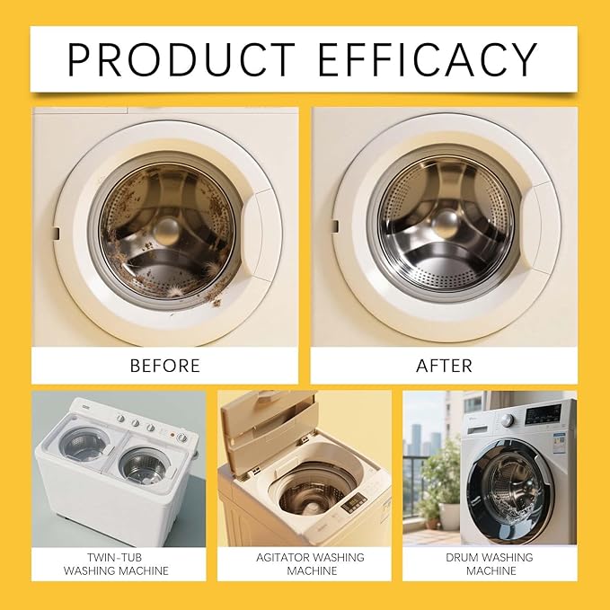 12 Pack Washing Machine Cleaner Tablets for HE Front & Top Load Washers, Deep Cleaning Washer Tablets Help Reduce Odors, Residue & Lint Buildup, Easy Dissolving Laundry Machine Cleaner (12)