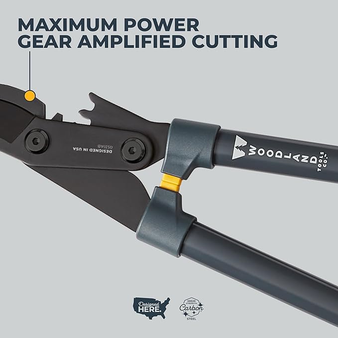 Woodland Tools Super Duty Lopper, 32 Inch Geared Bypass Branch Cutter with Soft Grip Handles, Manual Tree Limb Cutter for Thick Branches, Heavy Yard Work, and Seasonal Pruning