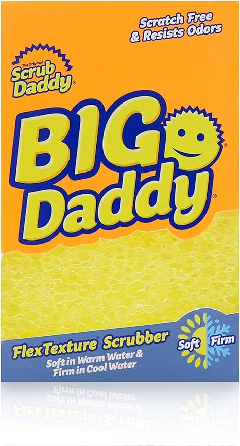 Scrub Daddy Large Sponge - Big Daddy - Scratch-Free Multipurpose Kitchen & Dish Sponge - BPA Free & Made with Polymer Foam - Stain & Odor Resistant (1 Count)