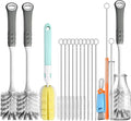14Pcs Bottle Brush Cleaner Set, Long Handle Bottle Brushes, Sponge Brushes, 3-in-1 Water Bottle Cleaner Brushes and Straw Brushes for Water Bottles, Cups and Straws Cleaning