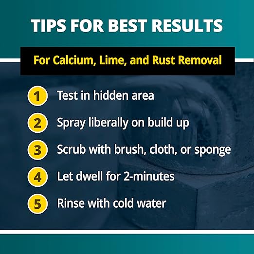 CLR PRO Calcium, Lime & Rust Remover - Quickly Removes Calcium and Lime Deposits, Stubborn Rust Stains, and Household Hard Water Deposits (32 Ounce Spray (Pack of 6))