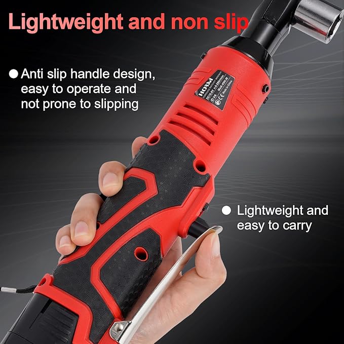 3/8" 16.8V Electric Ratchet,Cordless Ratchet Tool Kit,40 Ft-lbs,280 RPM,Equipped with 2 Packs 2000mAh Lithium-Ion Battery And Charger,Electric Wrench with Toolbo