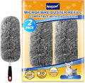 KEEPOW Upgraded Reusable Duster Refills Compatible with OXO Duster, Microfiber Dusters Refill for Cleaning, Compatible with OXO Good Grips Microfiber Extendable Duster, 2 Pack(Handle Not Included)