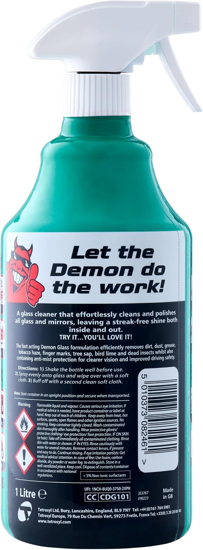 CarPlan Demon Glass 34 fl Oz (1L) - Active Glass Cleaner