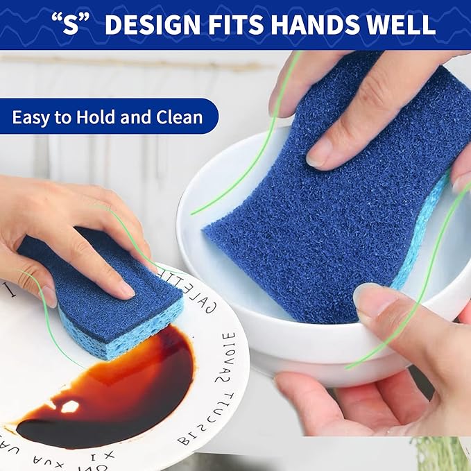 CELOX 36 Pack Non-Scratch Dish Sponge, Dual Sided Kitchen Sponges for Dishes, Long Lasting Dishwashing Household Cleaning Sponges for Kitchen, Easy to Dry and Reusable