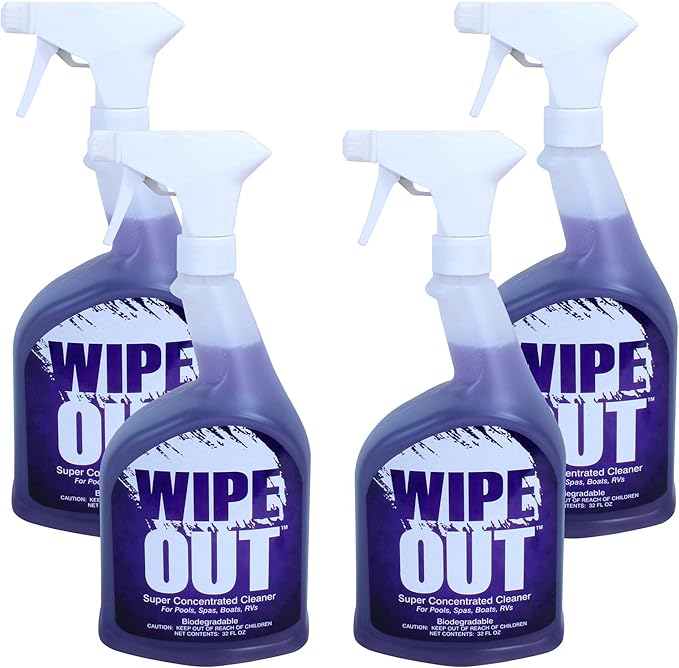 Wipeout Wipe Out 6012-02 All Purpose Surface Cleaner for Swimming Pools, 1-Quart, 4-Pack
