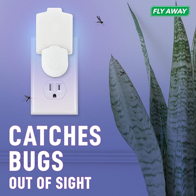 Value 2 Pack UV Light Insect Trap with 6 Sticky Refills – Indoor Plug-in Bug Zapper for Fruit Flies, Gnats, Mosquitoes – Silent, Non-Toxic Pest Control – 395nm UV Light for Maximum Attraction