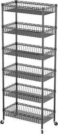 SINGAYE Shelf Closet Wire Shelving：Adjustable Metal Unit for Laundry Room Organization Bathroom Kitchen Home Storage with Wheels Pantry Rack Shelves