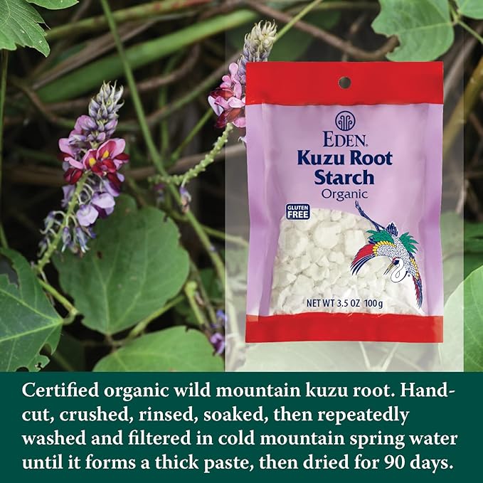 Eden Organic Wild Kuzu Root Starch, Kudzu Powder, Thickener, Macrobiotics, Gluten Free, 3.5 Oz