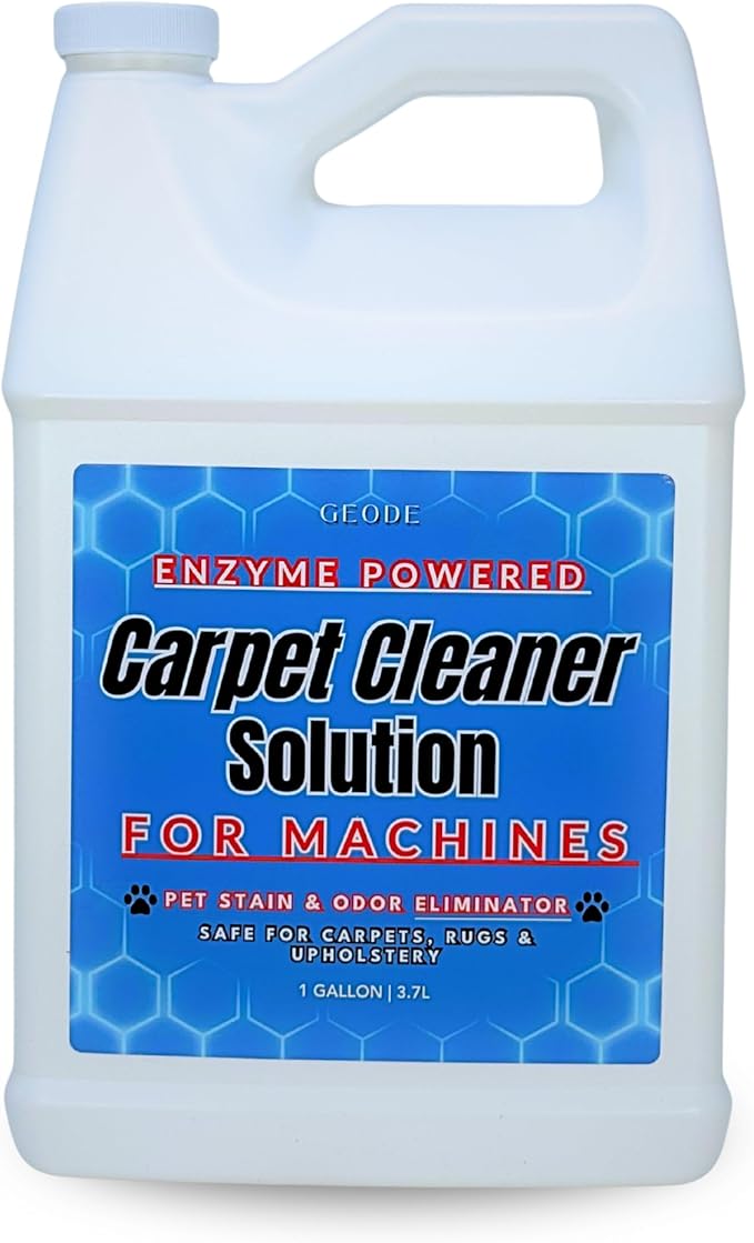 GEODE Carpet Cleaner Solution for Machines – Enzyme Carpet Cleaner & Deodorizer for Deep Cleaning, Pet Stain & Odor Remover, Non-Toxic Concentrated Formula for Carpet Cleaning Machines (G)