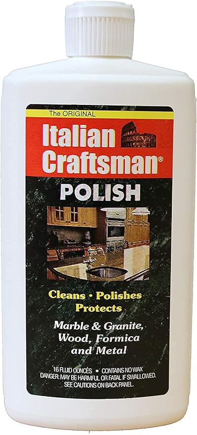 Granite and Marble Polish - Cleans and Protects - Italian Craftsman 16 oz (1 Pack)