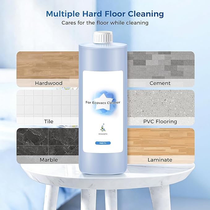 1L Multi-Surface Floor Cleaning Solution for Ecovacs Deebot T30S COMBO/T30S/X2 COMBO/X2 OMNI/T20 OMNI/X1 OMNI/X1 TURBO/T10 OMNI/X9 PRO OMNI/X11/N20/N30/X5/X8/T50/T80/T30C/N9+ Robot Vacuum Cleaner