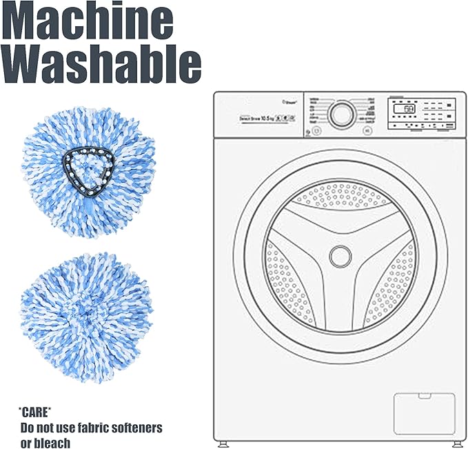 7 Pack Mop Replace Head for 2-Tank Spin Mop Compatible with Ocedar Rinse Clean - Mop Refills Made of Microfiber, Deep Cleaning Machine Washable and Easy-to-Replace