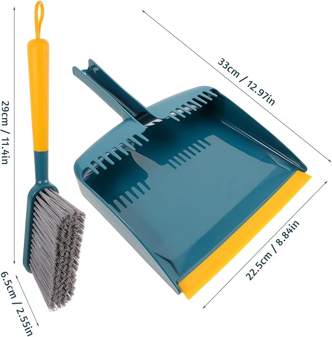 Hand Broom and Small Dustpan Set, Compact Broom Dustpan Cleaning Tool for Home and Car Interior, Portable Sweeping Accessory for Kitchen and Indoor Use