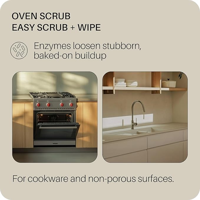 Oven Cleaning Kit: Natural Oven Cleaner and Kitchen Cleaner | Heavy Duty Oven Cleaner & Oven Rack Cleaner Kit | Fume-free & Safe to Clean All Ovens (Unscented) | Refillable Plastic Jar & Bottle