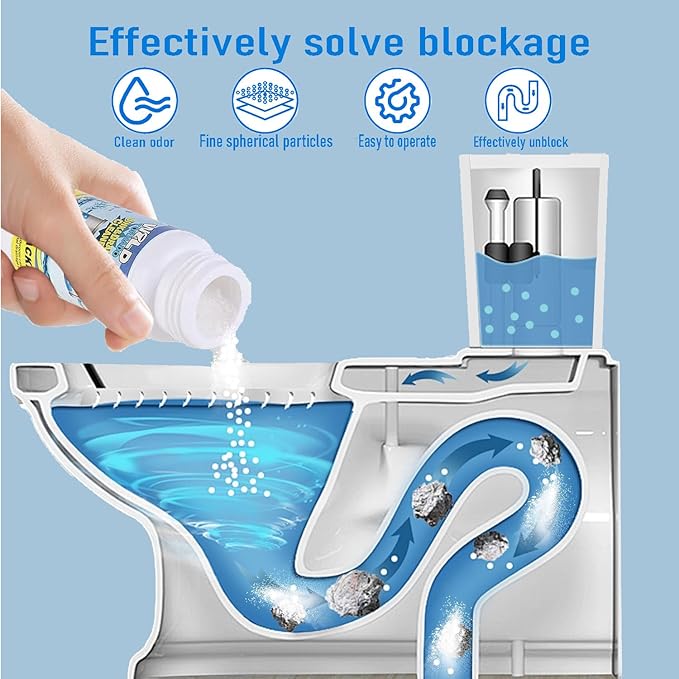 Wild Tornado Sink and Drain Cleaner, Wild Tornado Drain Clog Remover, Powerful Sink Cleaner Powder Fast Foaming for Kitchen Toilet Pipe Quick Cleaning Tool Clog Remover