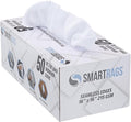 Arkwright Smart Rags Microfiber Cleaning Cloths, Pack of 50 in a Box, Lint Free 215 GSM Reusable Towels for Auto, Office and Household Cleaning, 16 x 16 in, White