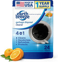 Earth Breeze Garbage Disposal Cleaner Tablets – 4-in-1 Citrus Scented Tablets that Clean, Deodorize, Refresh & Protect – Powerful Cleaning Action for Sink & Disposal – No Harsh Chemicals - Made in USA