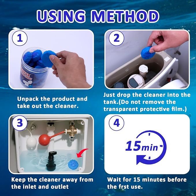 Coldcool Toilet Bowl Cleaner Tablets - 20 Pack, Long-Long-lasting Toilet Cleaner, Pine Scent.