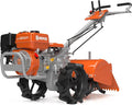 NOVUS 18-Inch Dual Direction Rear Tine Tiller, 212cc 4-Cycle Gas Engine, Full Gear Transmission, Dual Rotating Tines, Airless Tires Gas Tiller for Small to Large Gardens