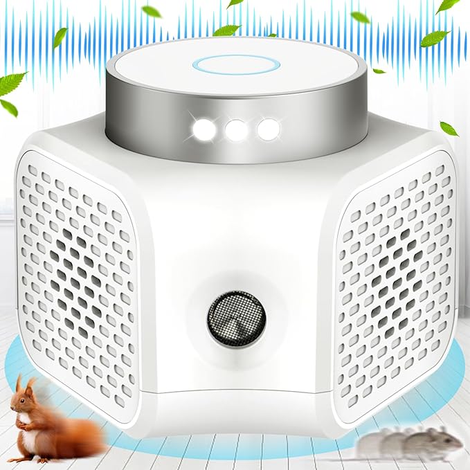 Mice Repellent for House 2025 Upgraded Ultrasonic Squirrel Repeller Pest Repellent Ultrasonic Plug in Rodent Repellent Indoor Electronic Mouse Deterrent Devices Rat Control with LED RV Strobe Lights
