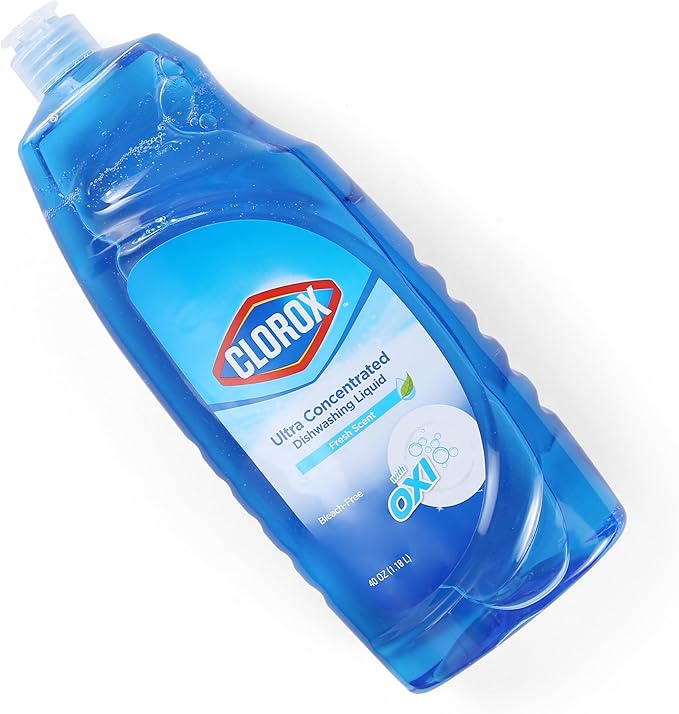 Clorox Ultra Concentrated Liquid Dish Soap with OXI, Fresh Scent - Dishwashing Detergent, Bleach-Free Formula Powers Through Grease, 40 Fl Oz
