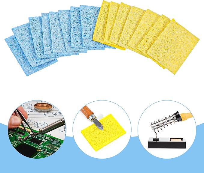20Pcs Cleaning Pads Soldering Sponge Scouring Pad Scrubbing Pads with Holes Multipurpose for Kitchen Household Cleaning