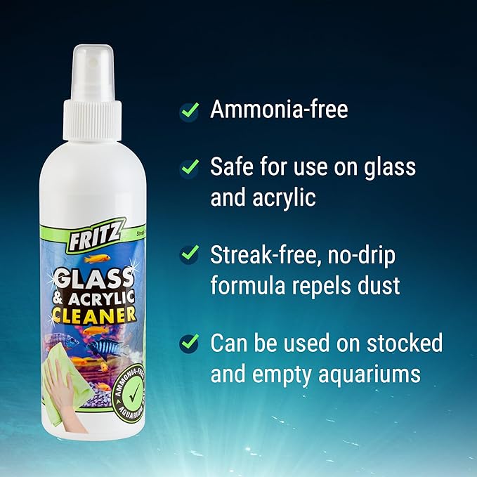 Fritz Aquatics Aquarium Glass & Acrylic Cleaner Spray for a Crystal Clear Tank (8-Ounce)