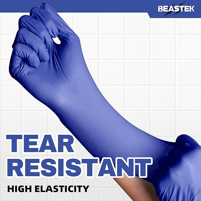 Beastek Nitrile Exam Gloves, 4.0 Mil 100 Pcs, Powder-Free Latex-Free Medical Cooking Food-Safe Disposable Gloves, Blue Violet