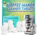 Coffee Machine Cleaner Descaler Tablets, 24 Count Coffee Maker Cleaner for Breville, Moccamaster, Nespresso, Keurig, Ninja, Delonghi, Espresso Machine Cleaning Tabs, Deeply Descales for Coffee Maker