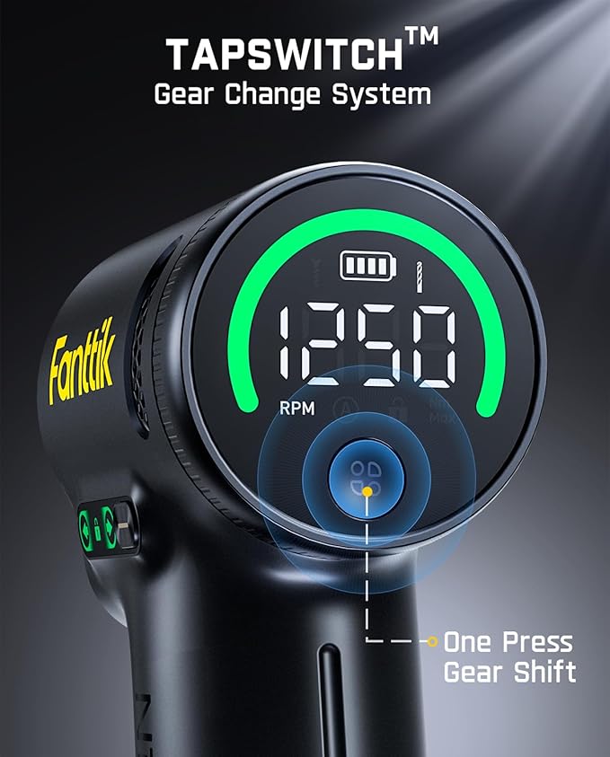 Fanttik K2 Ultra Power Drill, Cordless Drill/Driver, 3/8'' Keyless Chuck, Max. 30 N.m, Max. 1250 RPM, TapSwitch Gear Change, 2.5AH Rechargeable Battery, Tool Kit for Home DIY Projects
