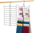 2 Pack Scarf Hanger for Closet, 40 Large Capacity Scarf Organizer, Space Saving Scarf Holder Hijab Rack Closet Organizers and Storage, Black