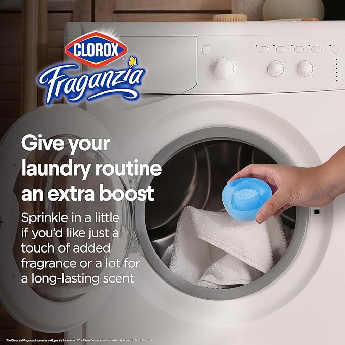 Clorox Fraganzia Laundry Scent Booster Crystals, In-Wash Fragrance Beads for Fresh-Smelling Clothes & Linens, Safe for All Fabrics & Colors, Easy-Pour Bottle, Linen Scent, 70 Oz - 6 Pack