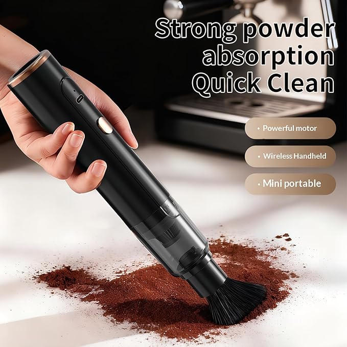 Mini Vacuum Cleaner Cordless Handheld, Portable Desk Vacuum for Coffee Grounds and Keyboard Dust, Rechargeable Small Car Vacuum, 42000 RPM Motor