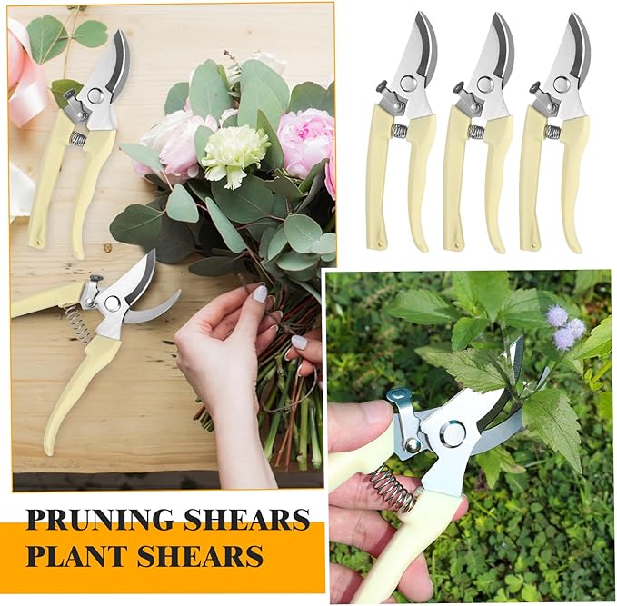 20 Pcs Pruning Shears for Gardening, Beige Garden Clippers Handheld Heavy Duty Plant Scissors Bypass Pruning Shears for Gardening Yard Hedge Flowers Tree Trimming Plant Cutter