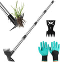 Weed Puller Tool with Long Handle - 54" Heavy Duty Manual Weeder & Garden Hoe, 2 in 1 Uprooting Tool for Yard, Lawn, Flower Bed, and Patio, Durable Weed Remover for Gardening (54")